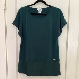 CALVIN KLEIN Tunic Top, Muted Teal Green, Sz S/M